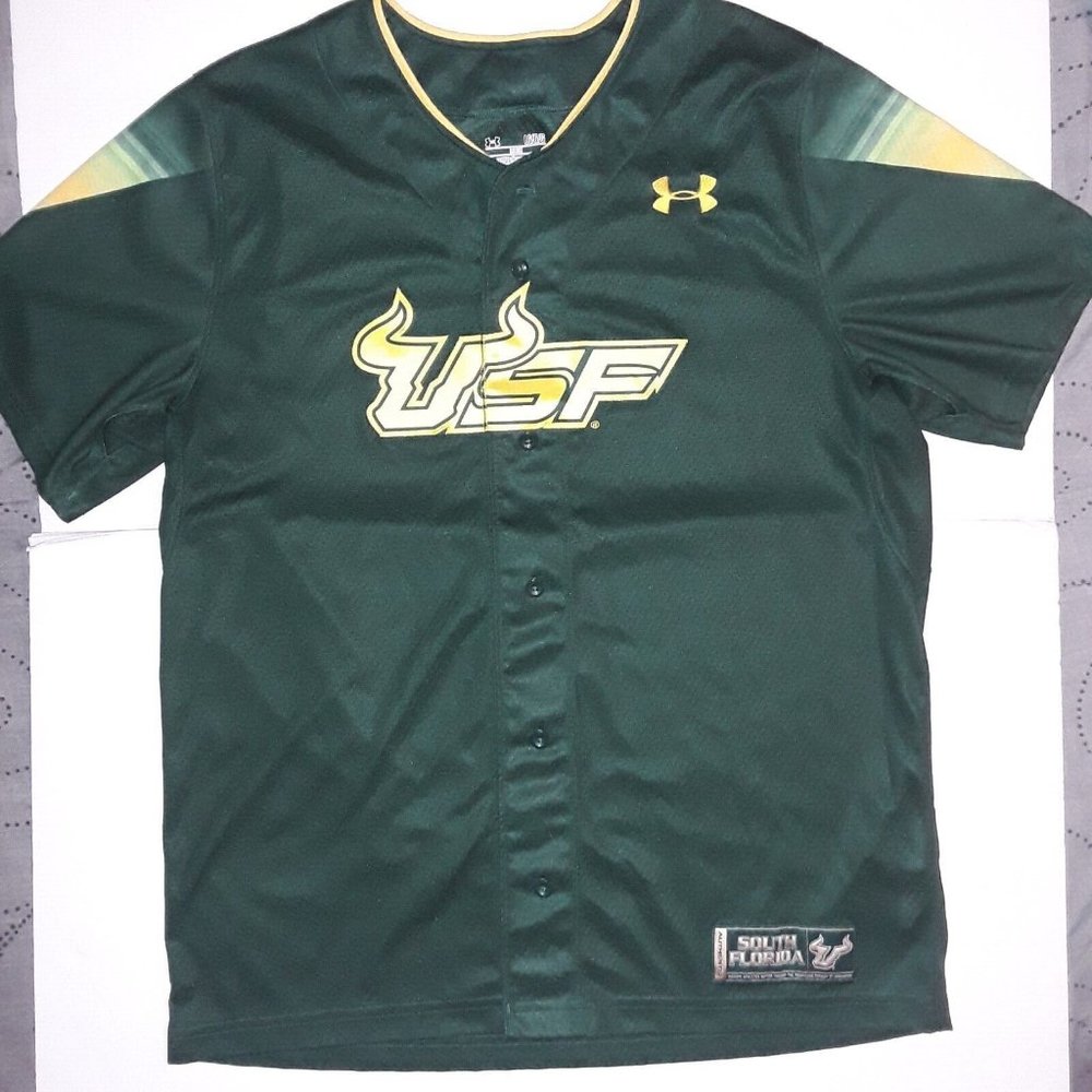 University Of South Florida (USF) Bulls Baseball Jersey, Size Large, EUC